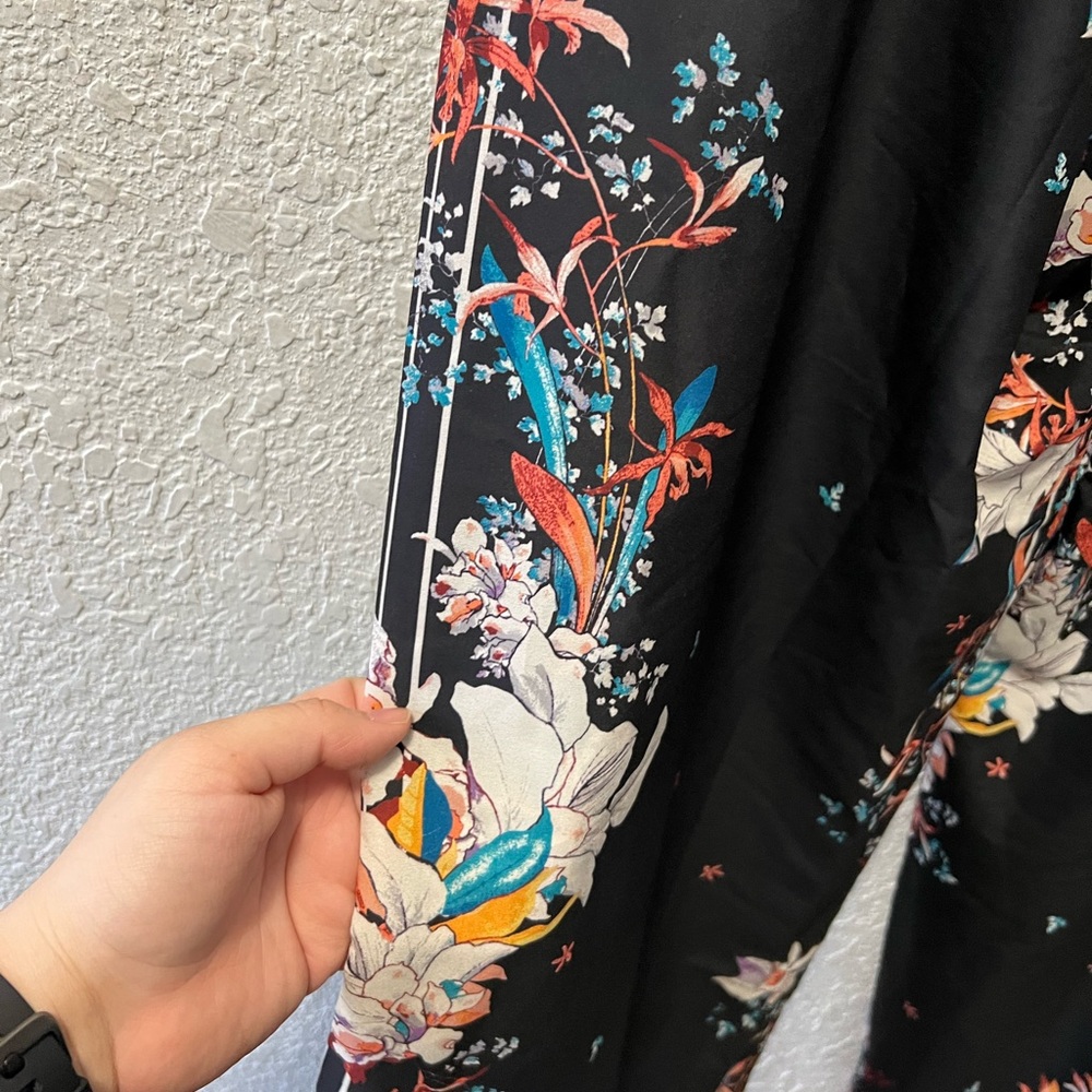 Soma Drama Pajama Pants Roma Floral Scarf Black plus size - Picture 7 of 9